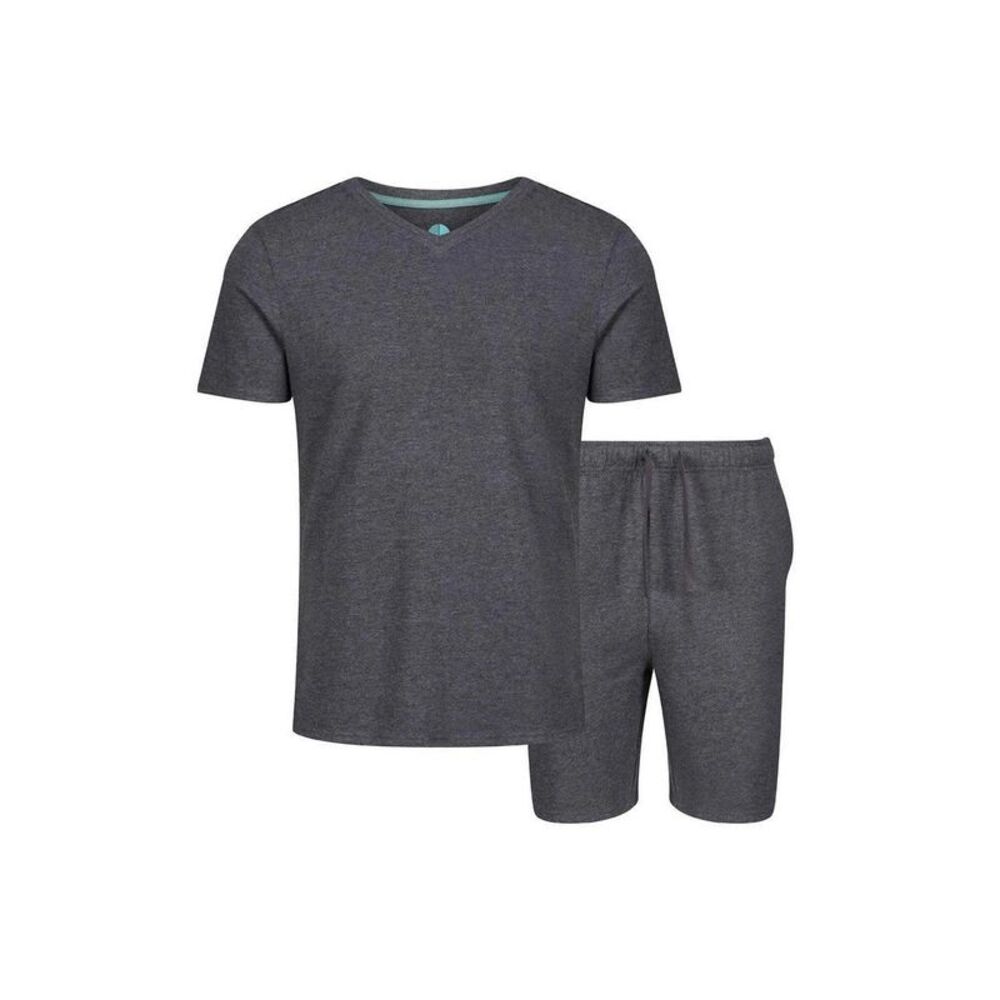 Light And Shade Mens Classic V Neck Pajama Set / Charcoal Grey